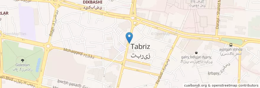 Mapa de ubicacion de موسسه مالی و اعتباری ملل-عسگریه en Iran, East Azerbaijan Province, Tabriz County, بخش مرکزی شهرستان تبریز, Tabriz.