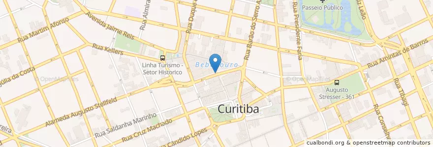 Mapa de ubicacion de Teatro Universitário de Curitiba – TUC en برزیل, منطقه جنوب برزیل, پارانا, Região Geográfica Intermediária De Curitiba, Região Metropolitana De Curitiba, Microrregião De Curitiba, کوریتیبا.
