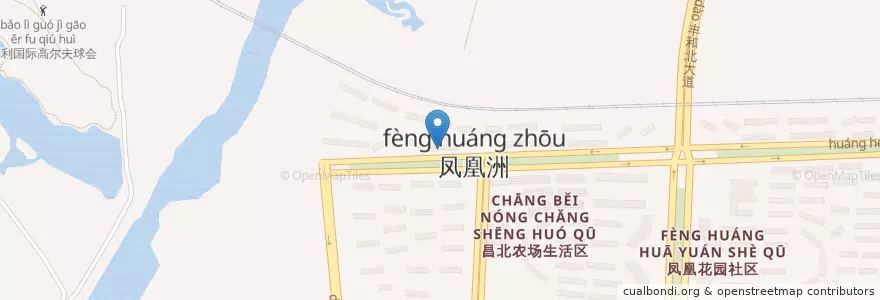 Mapa de ubicacion de 黄河路社区便民惠民服务站 en China, Jiangxi, Nanchang, 红谷滩区, 凤凰洲管理处.