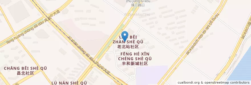 Mapa de ubicacion de 丰和新城社区居委会 en China, Jiangxi, 南昌市, 红谷滩区, 凤凰洲管理处.