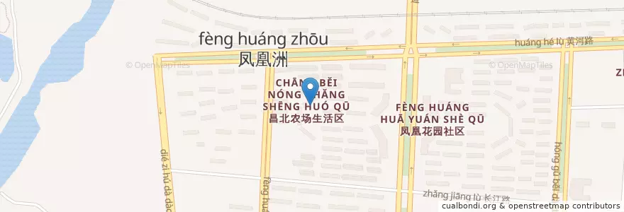 Mapa de ubicacion de 凤凰洲管理处昌北农场支部委员会 en China, Jiangxi, Nanchang, 红谷滩区, 凤凰洲管理处.