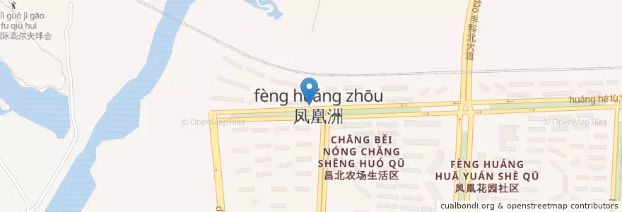 Mapa de ubicacion de 凤凰村委会 en Chine, Jiangxi, Nanchang, 红谷滩区, 凤凰洲管理处.