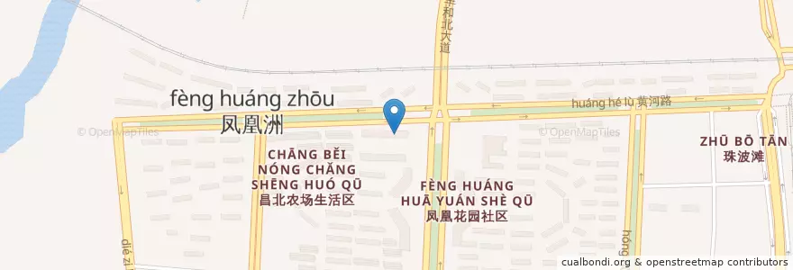 Mapa de ubicacion de 凤西社区居委会 en Chine, Jiangxi, Nanchang, 红谷滩区, 凤凰洲管理处.