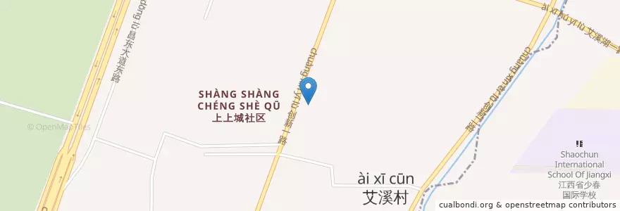 Mapa de ubicacion de 新都社区居委会 en 중국, 장시성, 난창시, 南昌高新开发区, 青山湖区, 艾溪湖管理处.