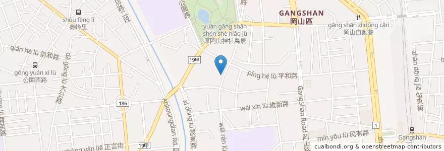 Mapa de ubicacion de 將太壽司 en تايوان, كاوهسيونغ, 岡山區.