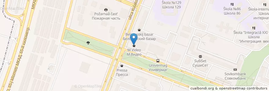 Mapa de ubicacion de Бургер Кинг en Rusia, Distrito Federal Central, Москва, Северо-Западный Административный Округ, Район Строгино.