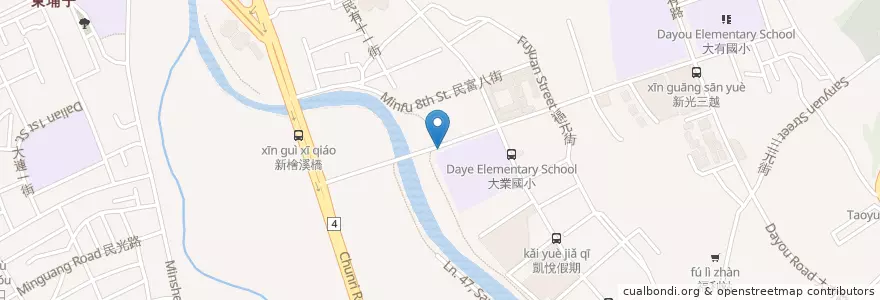 Mapa de ubicacion de 大業國小 en 臺灣, 桃園市, 桃園區.