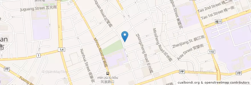 Mapa de ubicacion de 桃園市立圖書館桃園分館 en 台湾, 桃園市, 桃園区.