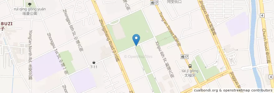 Mapa de ubicacion de 桃園展演中心(同德六街) en 臺灣, 桃園市, 桃園區.
