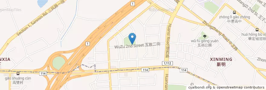 Mapa de ubicacion de 五權公園 en تایوان, 桃園市, 平鎮區, 中壢區.