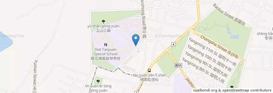 Mapa de ubicacion de 國立陽明高中 en 臺灣, 桃園市, 桃園區.