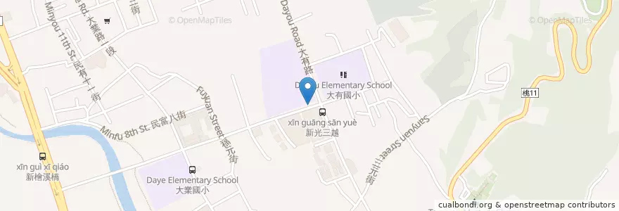 Mapa de ubicacion de 大有國中 en 臺灣, 桃園市, 桃園區.