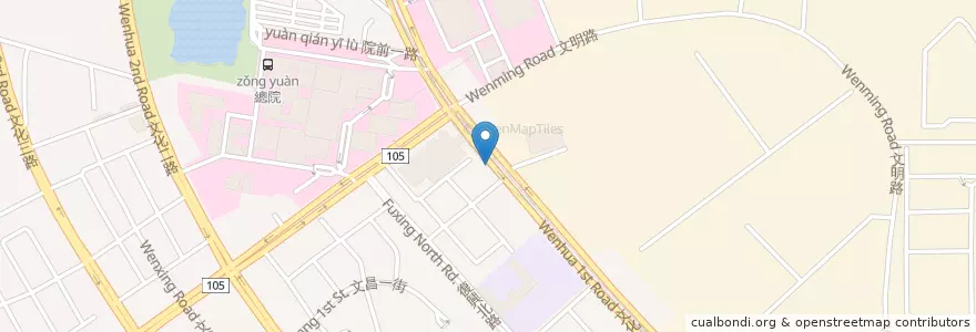 Mapa de ubicacion de 捷運長庚醫院站(A8) en Taiwan, Taoyuan.