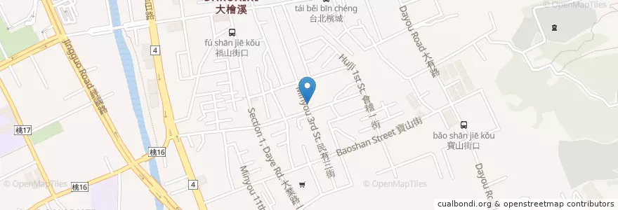 Mapa de ubicacion de 寶山公園 en Taiwan, Taoyuan, Taoyuan.