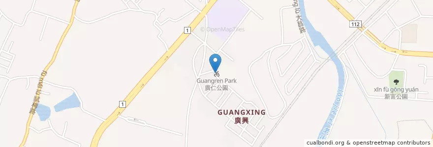 Mapa de ubicacion de 廣仁公園 en Taiwan, Taoyuan, Distretto Di Pingzhen.