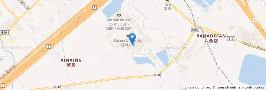 Mapa de ubicacion de 開南大學 en 臺灣, 桃園市, 蘆竹區.