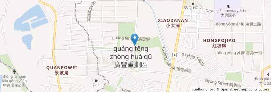 Mapa de ubicacion de 廣豐公園 en 臺灣, 桃園市, 八德區.