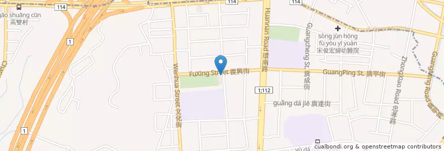 Mapa de ubicacion de 復興廣德街口 en Taiwán, Taoyuan, 平鎮區.