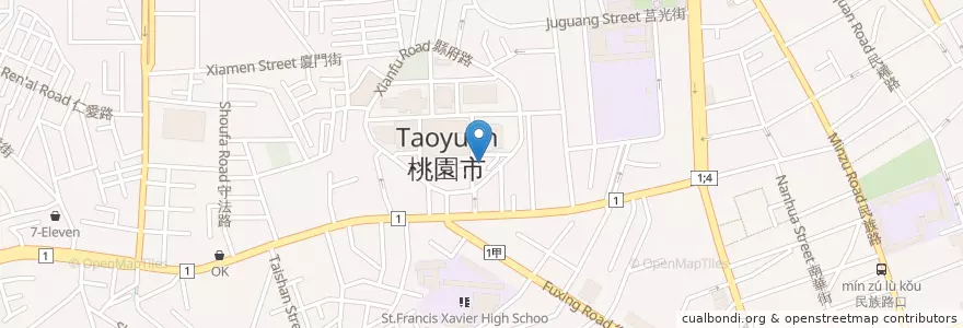 Mapa de ubicacion de 桃園市政府 en تایوان, 桃園市, 桃園區.