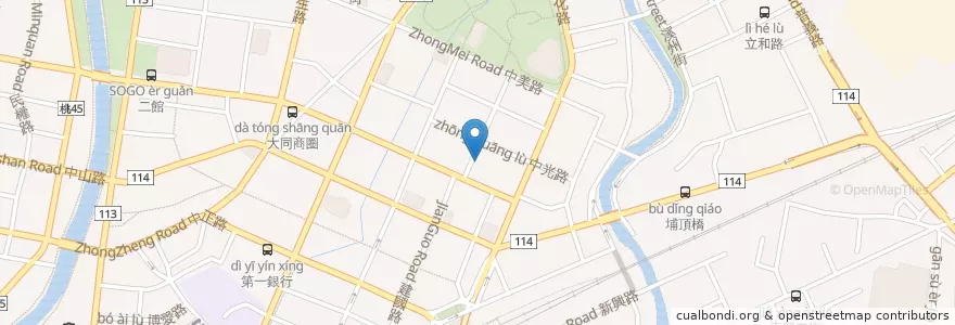 Mapa de ubicacion de 中壢中央公園 en Taiwan, 桃園市, 中壢區.