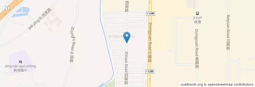 Mapa de ubicacion de Chi-Ying Senior High School en Taiwan, Taoyuan, Zhongli District.