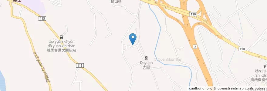 Mapa de ubicacion de 捷運大園站(A15) en Тайвань, Таоюань, 大園區.