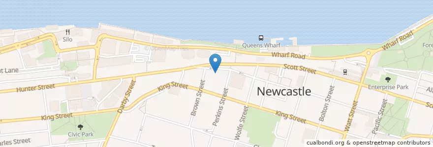 Mapa de ubicacion de Greater Building Society en オーストラリア, ニューサウスウェールズ, Newcastle City Council, Newcastle-Maitland.