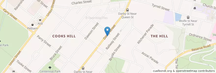 Mapa de ubicacion de Goldbergs Coffee House en Australia, Nuovo Galles Del Sud, Newcastle City Council, Newcastle-Maitland.
