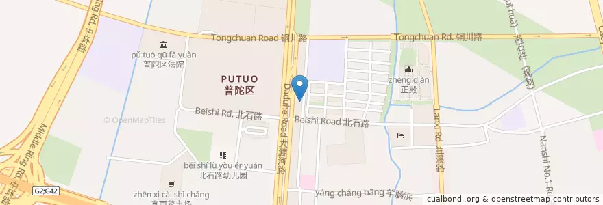 Mapa de ubicacion de 上海农商银行SRCB en Cina, Shanghai, Distretto Di Putuo.