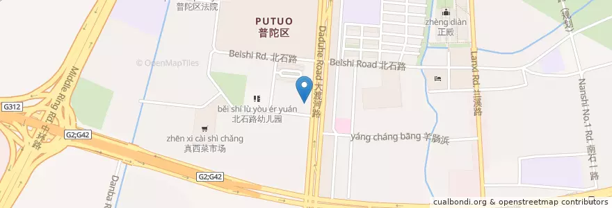 Mapa de ubicacion de 浙江泰隆商业银行 en 中国, 上海市, 普陀区.