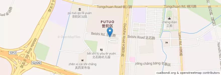 Mapa de ubicacion de 浦发银行SPDB en 中国, 上海市, 普陀区.