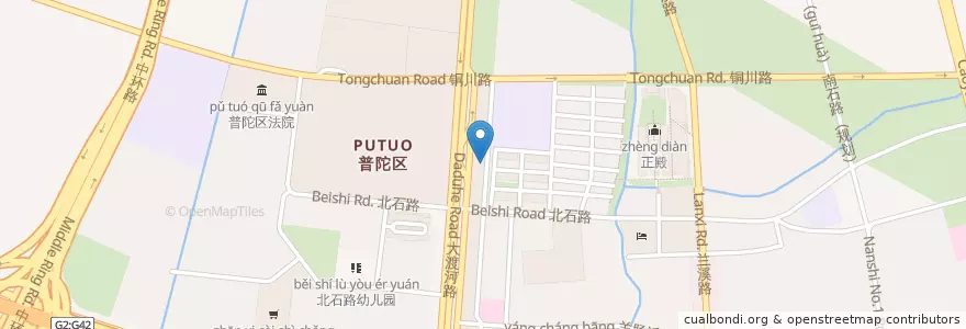 Mapa de ubicacion de 中国农业银行ABC en China, Shanghái, Putuo.