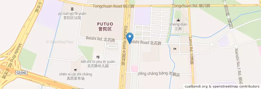 Mapa de ubicacion de 杭州银行 en Cina, Shanghai, Distretto Di Putuo.