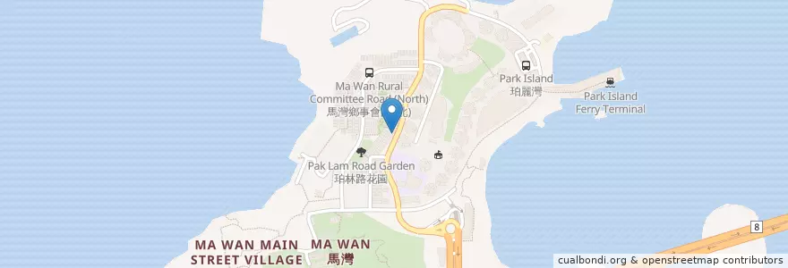 Mapa de ubicacion de 馬灣優質市集 en چین, هنگ‌کنگ, گوانگ‌دونگ, 新界 New Territories, 荃灣區 Tsuen Wan District.
