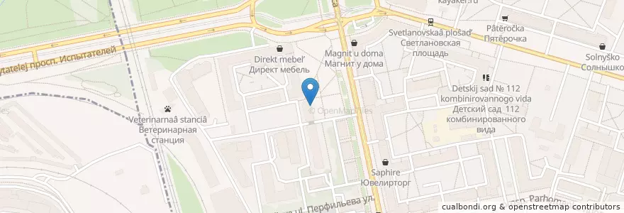Mapa de ubicacion de Постсервис en Rusia, Северо-Западный Федеральный Округ, Óblast De Leningrado, San Petersburgo, Выборгский Район.
