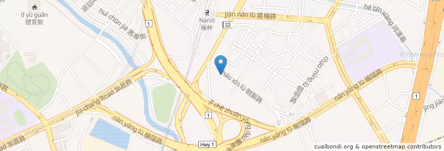 Mapa de ubicacion de 板塊BK牛排 en Taïwan, Kaohsiung, 楠梓區.