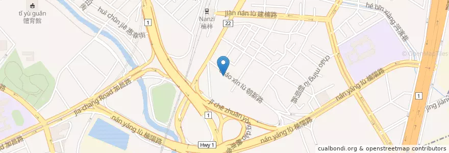 Mapa de ubicacion de 食尚美食家 en 타이완, 가오슝시, 난쯔구.