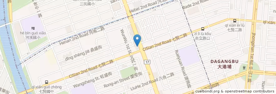 Mapa de ubicacion de 野村日式炭火燒肉 en 臺灣, 高雄市, 三民區, 前金區.