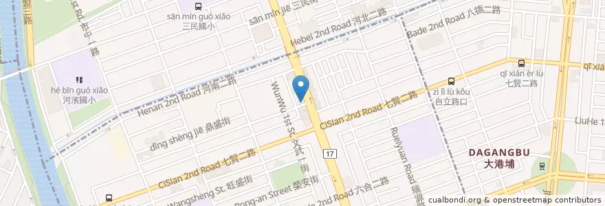 Mapa de ubicacion de 醇麒日式海鮮燒烤 en 臺灣, 高雄市, 三民區, 前金區.