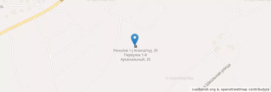Mapa de ubicacion de Переулок 1-й Арсенальный, 35 en Russie, District Fédéral Central, Oblast De Briansk, Брянский Район, Супоневское Сельское Поселение.