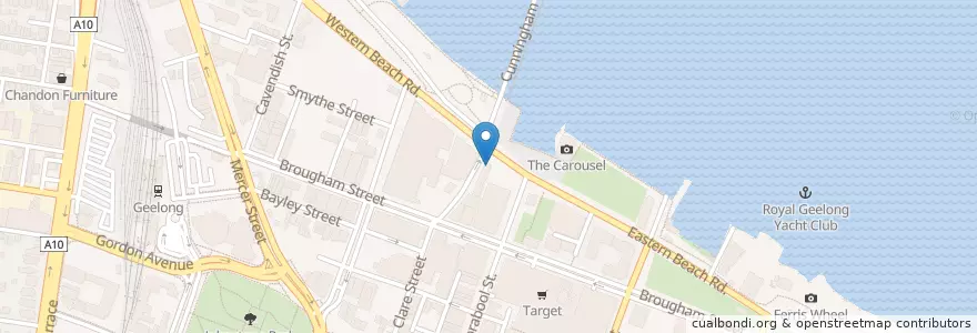 Mapa de ubicacion de King George Fish And Grill Waterfront en Australia, Victoria, City Of Greater Geelong.
