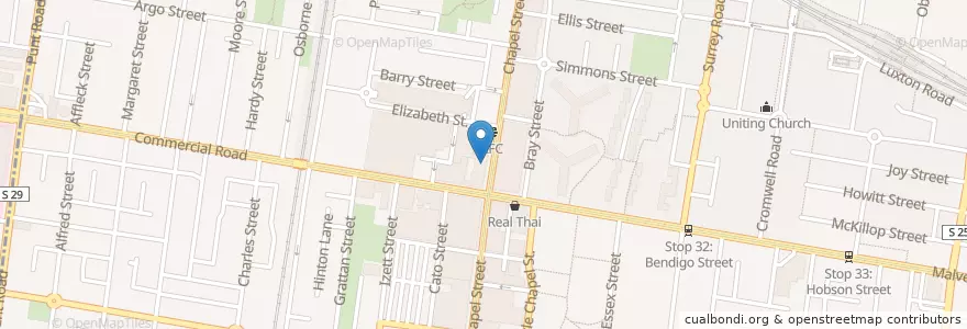 Mapa de ubicacion de Speakeasy Kitchen Bar en Avustralya, Victoria, City Of Stonnington.