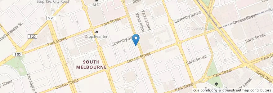 Mapa de ubicacion de Hunky Dory Fish & Chips South Melbourne en Australia, Victoria, City Of Port Phillip.