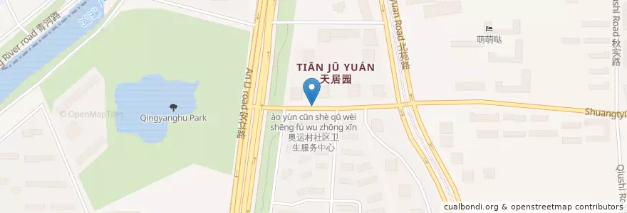 Mapa de ubicacion de 奥运村社区卫生服务中心 en Китай, Пекин, Хэбэй, Район Чаоян.