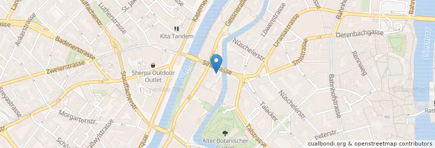 Mapa de ubicacion de Bar A Dox en Schweiz, Zürich, Bezirk Zürich, Zürich.