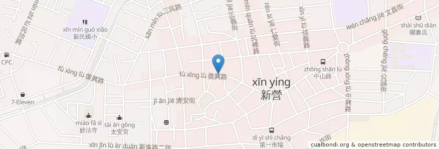 Mapa de ubicacion de 秀 鹽水意麵 en Taiwan, Tainan, 新營區.