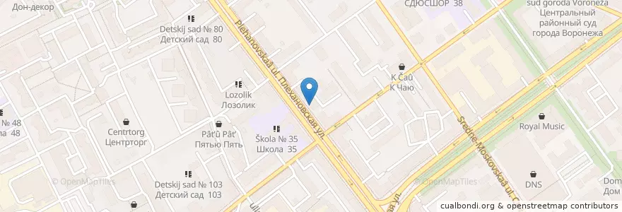 Mapa de ubicacion de Кредит Европа Банк en Russia, Distretto Federale Centrale, Oblast' Di Voronež, Городской Округ Воронеж.
