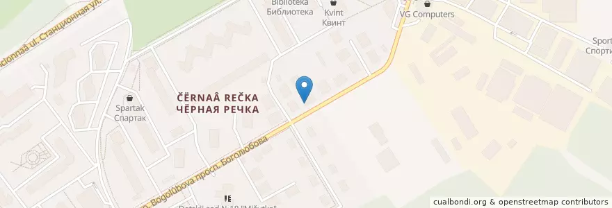 Mapa de ubicacion de Участковый пункт полиции № 6 en Rusia, Центральный Федеральный Округ, Московская Область, Городской Округ Дубна.
