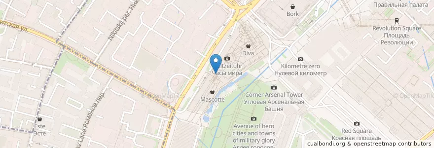 Mapa de ubicacion de Cofix en 俄罗斯/俄羅斯, Центральный Федеральный Округ, Москва, Центральный Административный Округ.