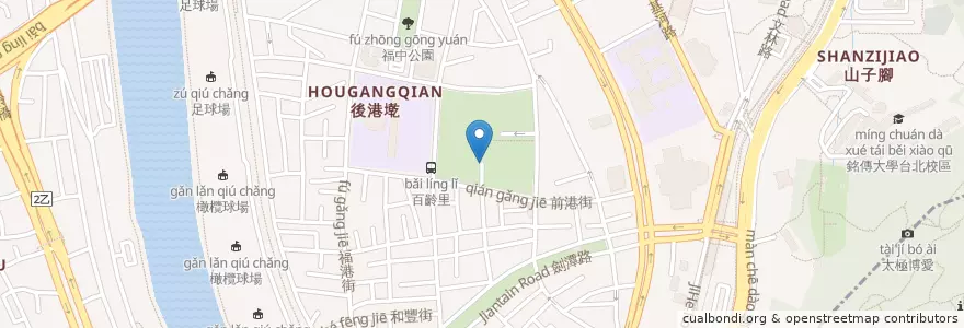 Mapa de ubicacion de 前港公園地下停車場出口 en Tayvan, 新北市, Taipei, 士林區.